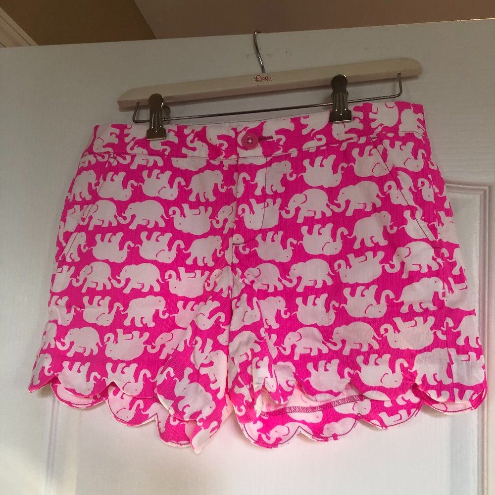 Lilly Pulitzer Pink & White Tusk in the Sun Buttercup Shorts Size 0